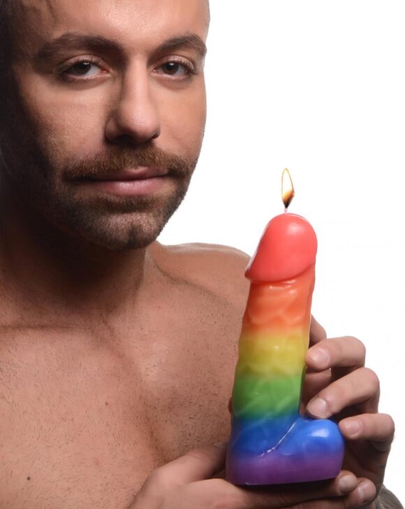 Pride Pecker Dick Drip Candle - Rainbow - Image 3